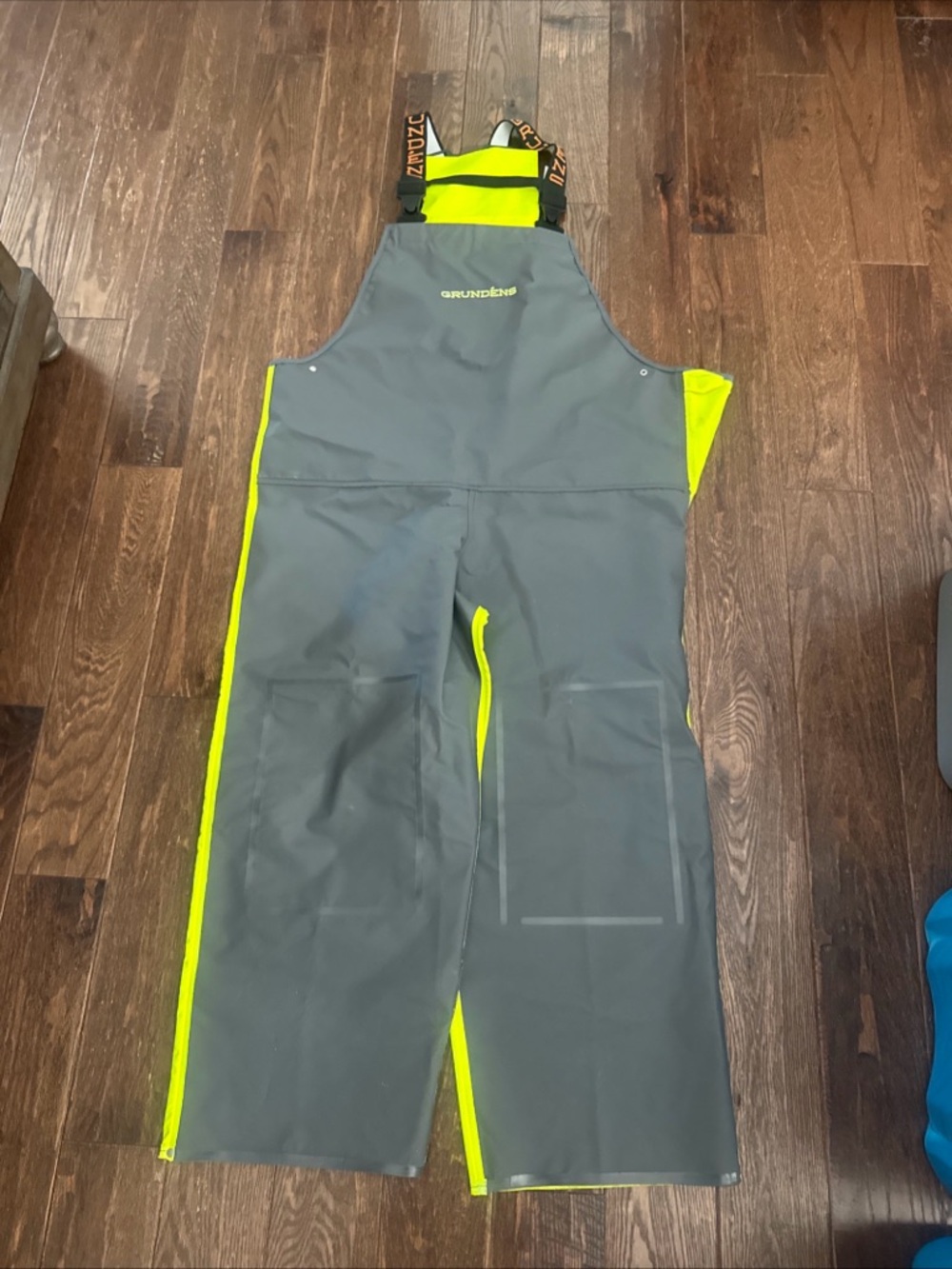 Grundéns Bibs Waterproof Fishing Overalls Hi-Vis Yellow Gray XL men’s